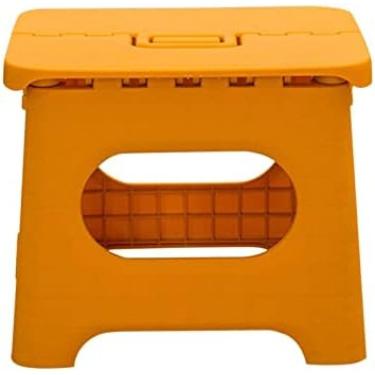 Imagem de Mini Banquinho Dobrável, Bancos Dobráveis ​​de Plástico Multiuso, Bancos Fáceis De Armazenamento Adequados Para Casa, Cozinha E Sala De Estar,Amarelo,Bonny369