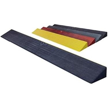 Imagem de Rampas De Degraus Internos Com Elevação De 5/6/7 Cm, Rampa De Limiar De Cadeira De Rodas De Plástico Ecologicamente Correta Para Carro, Bicicleta, Garagem, Armazém, Cortador De Grama,Preto,100X15X