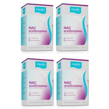 Imagem de Kit 4 Unidades NAC Acetilcisteina 600mg N-Acetil L-Cisteina de 60 Capsulas Equaliv
