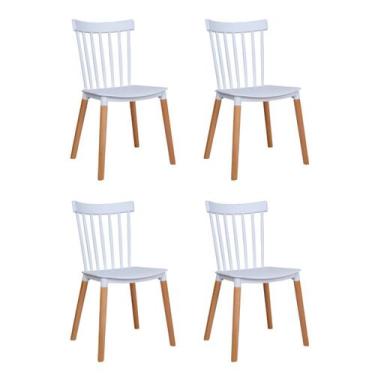 Imagem de Kit 4 Cadeiras Para Sala De Jantar Roma Branco - Fratini Móveis