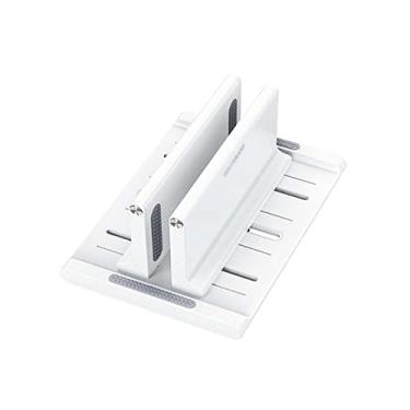 Imagem de Suporte vertical ajustável para laptop para mesa, suporte de notebook compatível com todos os MacBook Pro Air, Mac, HP, Dell, Microsoft Surface, Lenovo-White