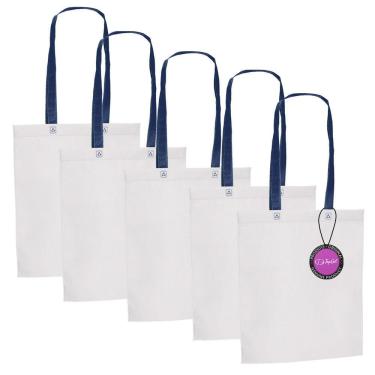 Imagem de Kit 5x Sacola Ecobag em TNT Premium 33x39cm Termo Selado Sisco TopGet