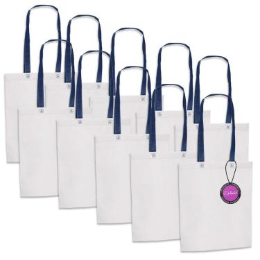 Imagem de Kit 10x Sacola Ecobag em TNT Premium 33x39cm Termo Selado Sisco TopGet