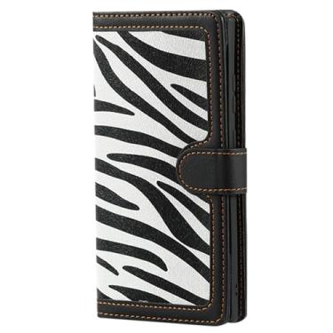 Imagem de HAZARA Capa de couro para Samsung Galaxy S23 Ultra/S23 Plus/S23, capa carteira feminina, fecho magnético flip porta-cartão capa de telefone moda, A, S23