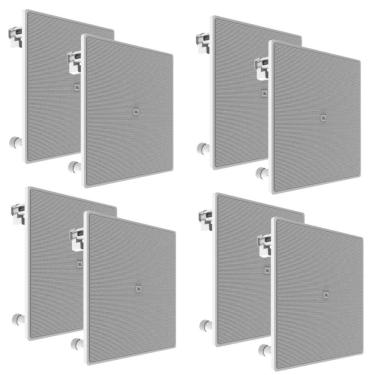 Imagem de Kit 8 Arandelas JBL 6CO3Q+ Quadrada Branca - 70 Watts RMS