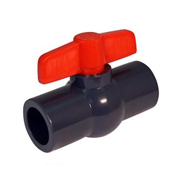 Imagem de Midline Valve Válvula esférica de PVC com cabo em T rosa para uso em água potável conexões solventes de 1,9 cm plástico cinza (492T34)