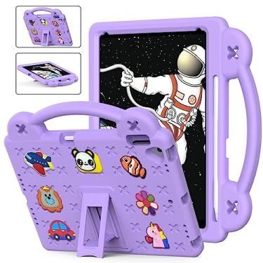 Imagem de QYiiD Capa infantil para iPad Air 1, leve, flexível, durável, à prova de choque, com alça dobrável, capa de corpo inteiro para iPad Air 1 (A1474/A1475/A1476), roxo