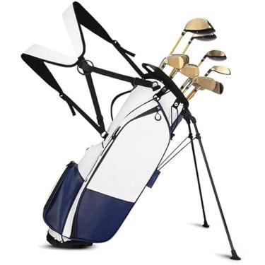 Imagem de Bolsa de suporte de golfe Bolsa de golfe superior de 5 vias com divisórias totalmente forradas Bolsas de clube de golfe com alças duplas Bolsa de transporte de golfe para o campo de golfe Bolsa de