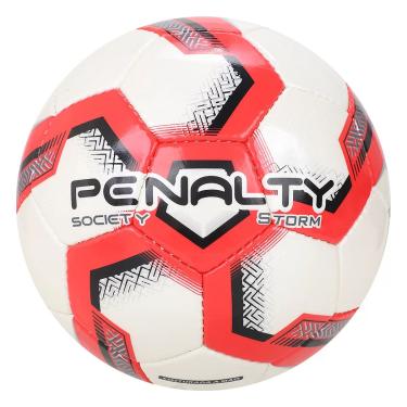 Imagem de Bola Society Penalty Storm XXIII Costurada Branco e Vermelho