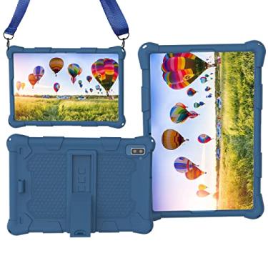 Imagem de AIJAKO Capa de 25 cm para Dragon Touch Notepad 102, TECLAST P20S/M40S/M40 Pro, PRITOM TronPad L10, YESTEL T5, BYYBUO SmartPad T10/A10_L, Azeyou T10, BNHGK 10.1, IWEGGO Q12, alça de ombro, azul escuro