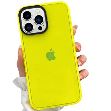 Imagem de Capa transparente neon para iPhone 14 Pro Max, capas protetoras de silicone macio, capa de cor brilhante amarela fluorescente fofa para mulheres e meninas, capa testada com queda de 2,4 m para iPhone 14 Pro Max 6,7 polegadas