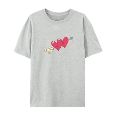 Imagem de Camiseta Love Graphics para homens e mulheres Arrow Funny Graphic Shirt for Friends Love, Cinza claro, GG