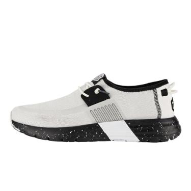 Imagem de Hey Dude Sirocco Tênis masculino | Sapatos masculinos | Confortável e leve, Branco/preto, 41