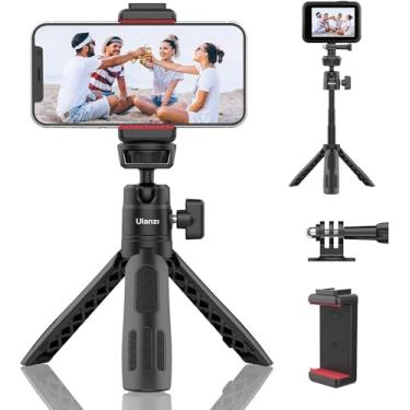 Imagem de ULANZI Bastão de selfie M12 para câmera de ação, tripé de telefone portátil com adaptador de câmera de ação para celular com cabeça esférica de 360°, mini cabo de mão compatível com GoPro Hero Series
