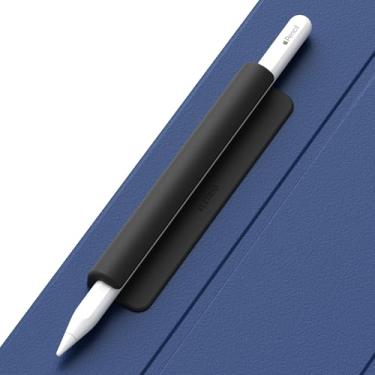 Imagem de ELETIUO Capa de silicone para lápis, compatível com Apple Pencil (USB-C), Apple Pencil 1ª/2ª geração, adesivo forte anexado à capa do iPad para canetas Stylus, preta
