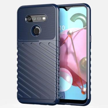 Imagem de Capas para LG Q51.Caso básico,Botão de pressão flexível / 360 ° Proteção completa,Sensação arenácea