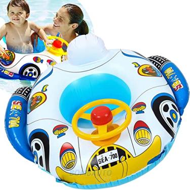 Imagem de Anel flutuante inflável para bebês Lovsylvia com toldo para sombra de sol flutuação de piscina infantil com airbags duplos para nadar mais seguro para crianças (anel de natação não atraente, B1)