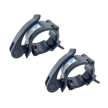 Imagem de Pacote com 2 grampos de iluminação rápida 4,8-5 cm liga de alumínio resistente 99,8 kg grampos de gancho para tubo OD de 48-51 mm DJ iluminação treliça (preto)