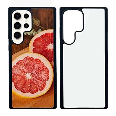 Imagem de JUSTRY 5 peças de capa de telefone em branco por sublimação capas a granel compatíveis com Samsung Galaxy 23 Ultra 5G, fácil de sublimar DIY 2 em 1 capa 2D de borracha macia para impressão + inserção de glitter pacote por atacado