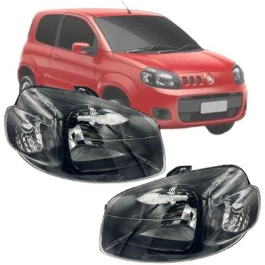 Imagem de Par Farol Uno Vivace 2010 À 2015 Fiorino 2014 Mascara Negra - RF Nacio