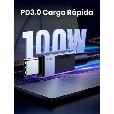 Imagem de Cabo rápido UGREEN PD 100W 20V 5A USB C p/ Tipo C ( 2 metros ) chip E-