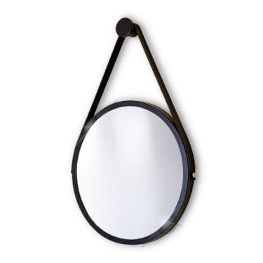 Imagem de Espelho Redondo Decorativo Suspenso Com Alça 40cm + Suporte - Mev Mirr