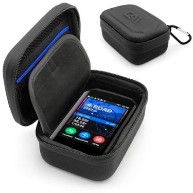 Imagem de CASEMATIX Capa compatível com Garmin Edge 1050, eTrex Solar GPS Handheld Navigator, SE 2.2,10, 22x, 30x, Touch 35 e mais - Capa com cordão e mosquetão para unidades GPS de até 12 cm