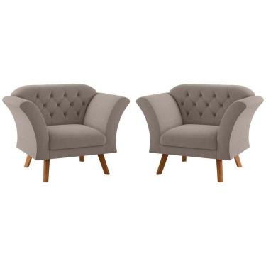 Imagem de Conjunto Poltrona Decorativa Roseira Inca Sépia