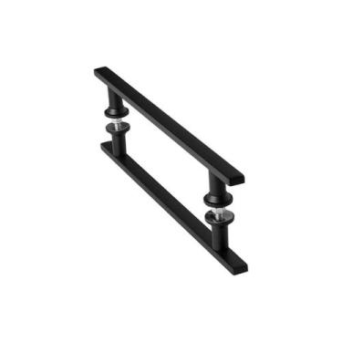 Imagem de Puxador De Porta Inox Vidro Pivotante Preto 20cm MS FS - FassinShop