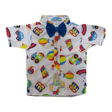 Imagem de Camisa Infantil Temática Brinquedos Divertidos + Gravata - Pequenos En