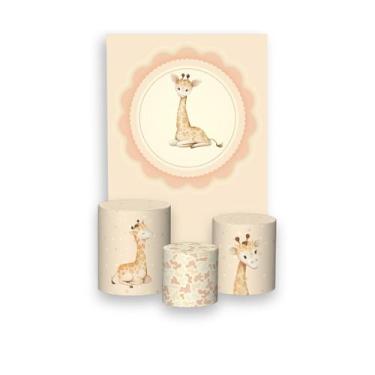 Imagem de Painel De Festa Vertical 1,50 x 2,20 + Trio De Capas Cilindro - Girafi