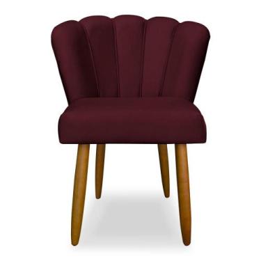 Imagem de Cadeira para Penteadeira Quarto Modelo Flor - Balaqui Decor, Bordô