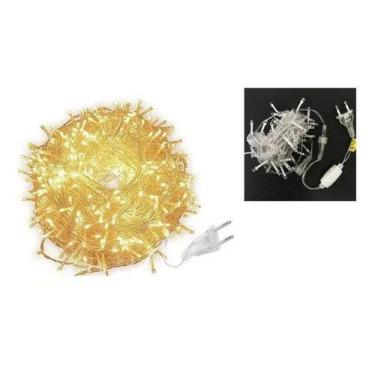 Imagem de Cordão 100 Led 127 V Fixo 10m Cor Branco Quente Emenda Warm - Global