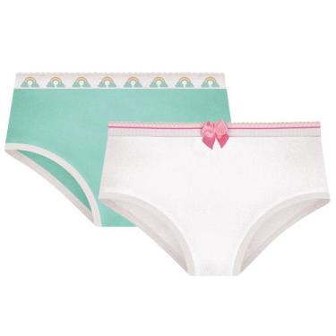 Imagem de Kit Com 2 Calcinhas Infantil Lisa Básica Selene Infanto Juvenil Para M