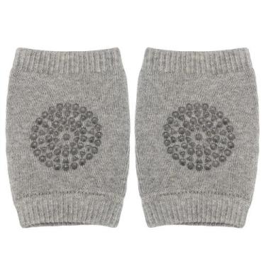 Imagem de Joelheira Bebê Engatinhar Antiderrapante Cinza Buba