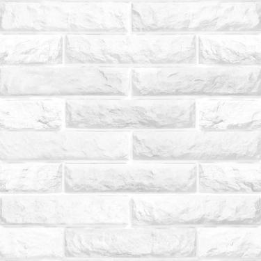 Imagem de Papel De Parede Adesivo Tijolos Brancos Efeito 3d Sala 2m - DELIQUADRO