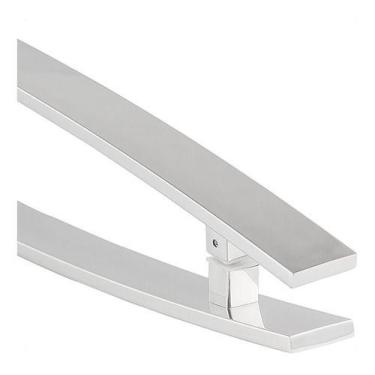 Imagem de Puxador Para Porta Duplo Em Aço Inox Curve 50cm - DECORPLACE, Polido
