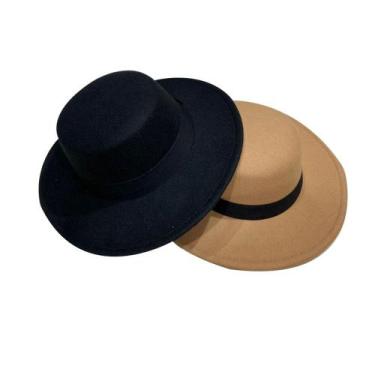 Imagem de Chapéu Palheta veludo Estilo Fedora moda inverno