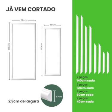 Imagem de Rodameio Boiserie Adesivo Kit Cortado Porta 60cm X 140cm E 40cm X 120c