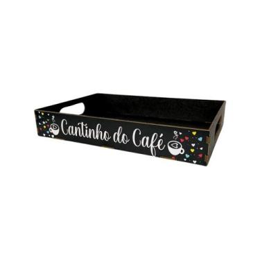 Imagem de Bandeja Adesivada Cantinho Do Café Preta 35 x 25 - MDF AMA