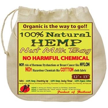 Imagem de P&F Saco de leite de nozes de cânhamo reutilizável | totalmente natural | Chega de microplásticos e produtos químicos tóxicos | Melhor do que algodão | Coador super saudável para fazer iogurte/ghhee