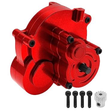 Imagem de Vgoohobby Metal Transmission Gearbox w/Motor Gear Compatible with MN Model MN86 MN86K MN86KS G500 1/12 RC Crawler Car (Red)