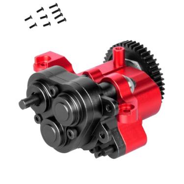 Imagem de RCMYou Aluminum Transmission Gearbox with Internal Gears Upgrades Part for 1/10 TRX-4 TRX-6 RC Crawler,Alloy 2 Speed Transmission Gearbox,Red
