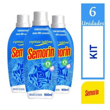 Imagem de Kit 6 Semorin Amaciante de Roupas 900ml Explosão Sublime