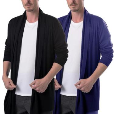 Imagem de Kit com 2 Cardigans Blazers Masculinos Meia Estação Básico - Slim Fitn
