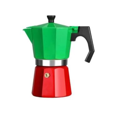 Imagem de Cafeteira Italiana Aluminio Collor Faz 6 Xicaras Duas Cores - Home