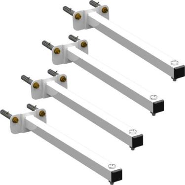 Imagem de Kit 04 Suporte De Refletor Led Haste Parede Fachada Banner Iluminação 