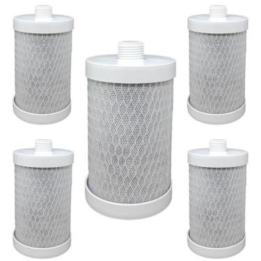 Imagem de Uso Universal Conjunto 05 Refis Carbon Block 5" Com Rosca