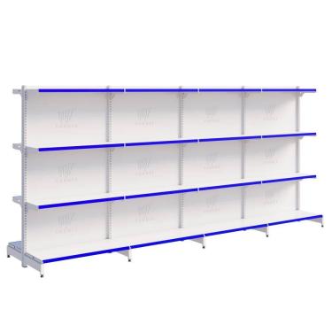 Imagem de Gôndola Centro 1 Inicial 3 Continuações 1,37 m 40KG FIT Expositor de Supermercado Amapá