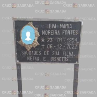 Imagem de Placa em Alumínio Túmulo Jazigo Lápide Cemitério com Foto e Suporte pa